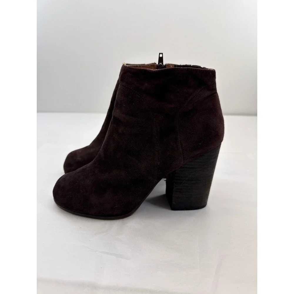 Jeffrey Campbell Chocolate Brown Ankle Boots Women Size 10 Block Heel